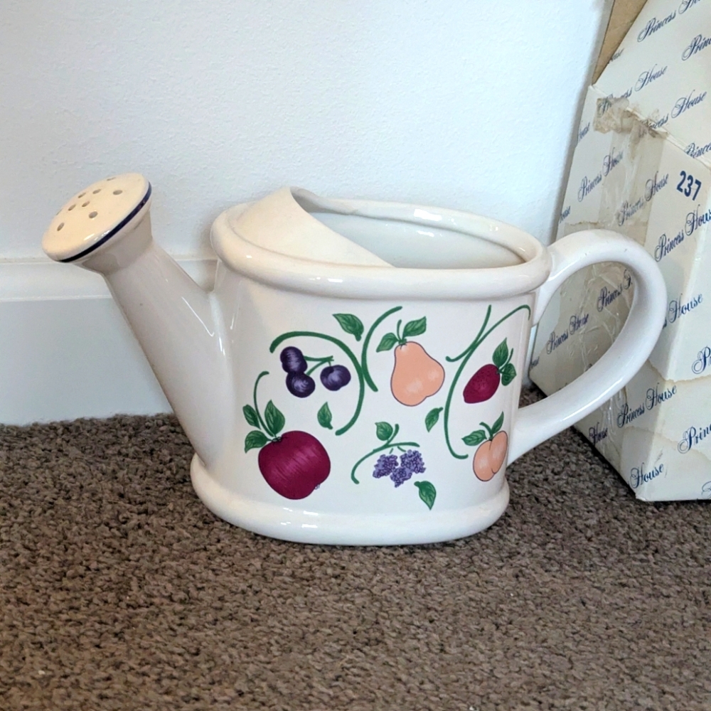 Princess House Orchard Medley Ceramic Watering Can